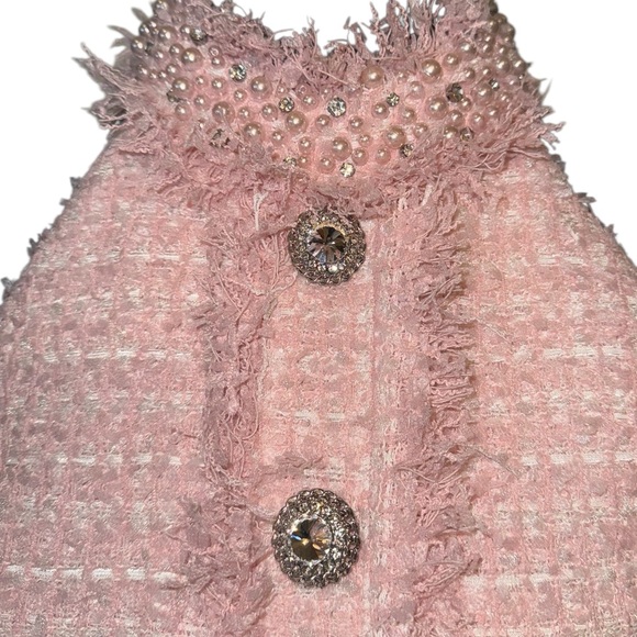 Gorgeous Pink Tweed Halter Dress XS - Picture 8 of 9